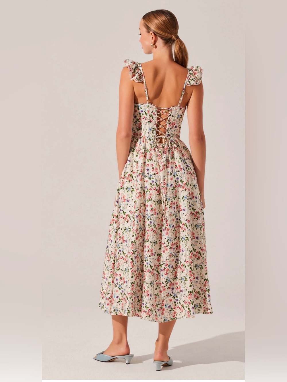 ASTR The Label Wedelia Floral Bustier Midi Dress XL NWT Corset Lace-Up Back - Picture 16 of 16